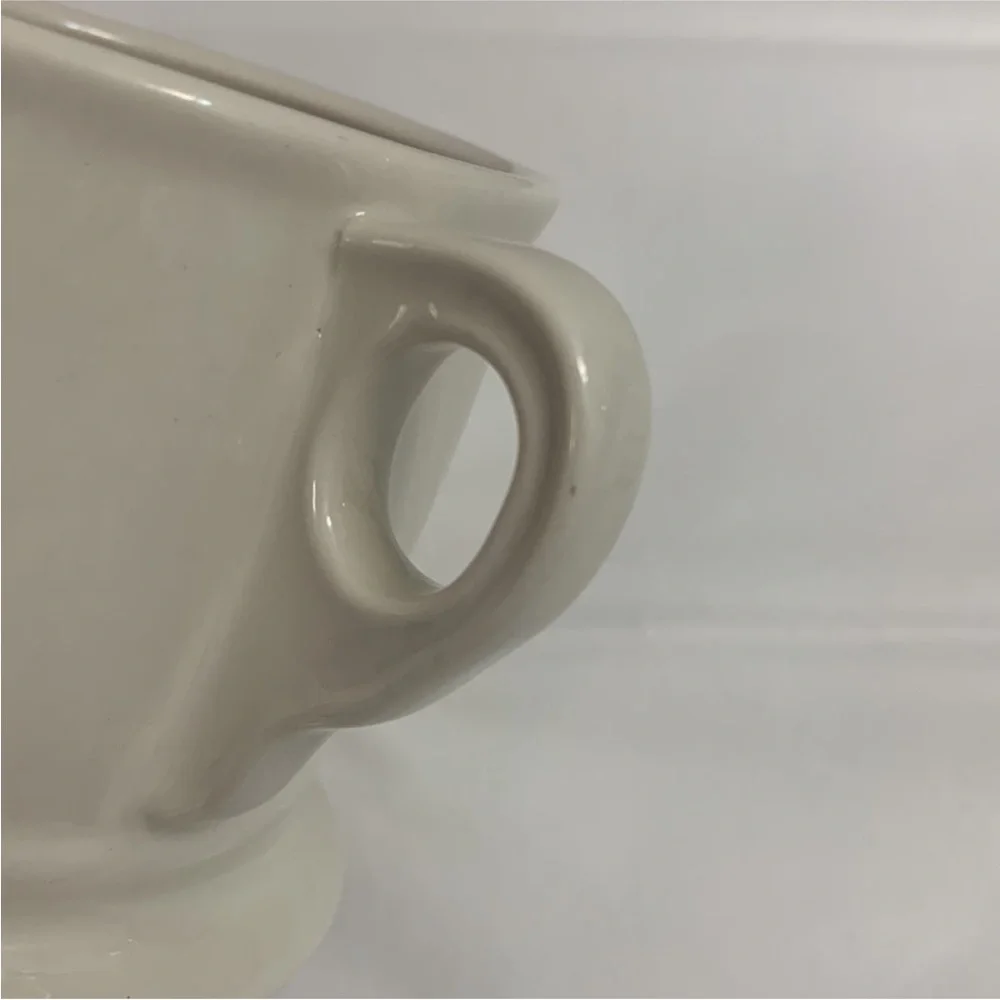 ANTHROPOLOGIE Initial Monogram 'S' Ceramic Coffee Mug Tea Cup off white black - Picture 5 of 7